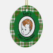  Redhead Baby's Eerste Kerstmis Keramisch Ornament (Rechts)