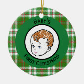 Redhead Baby's Eerste Kerstmis Keramisch Ornament (Voorkant)
