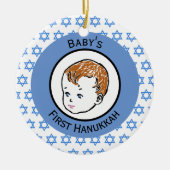 Redhead Baby's First Hanukkah Keramisch Ornament (Voorkant)