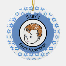  Redhead Baby's First Hanukkah Keramisch Ornament