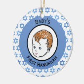 Redhead Baby's First Hanukkah Keramisch Ornament (Links)