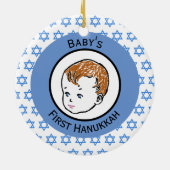Redhead Baby's First Hanukkah Keramisch Ornament (Achterkant)