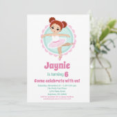 Redhead Ballerina Ballet Dancing Birthday Party Kaart (Staand voorkant)