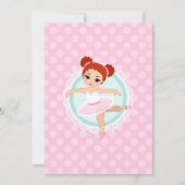 Redhead Ballerina Ballet Dancing Birthday Party Kaart (Achterkant)