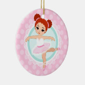 Redhead Ballerina - Pink Ballet Dancer Girl Keramisch Ornament (Rechts)