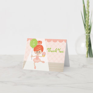Redhead Ballerina Verjaardag Bedankt Opmerking Kaa