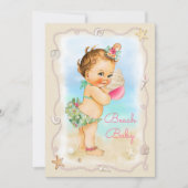 Redhead Beach Baby Conch Shell Baby shower Kaart (Voorkant)