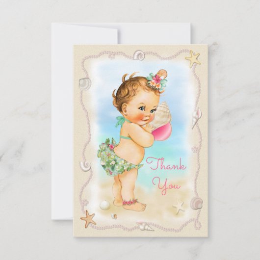 Redhead Beach Baby Conch Shell Dank u Bedankkaart (Voorkant)