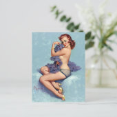 Redhead Beauty Pin Up Briefkaart (Staand voorkant)