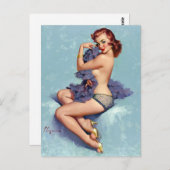 Redhead Beauty Pin Up Briefkaart (Voorkant / Achterkant)