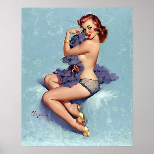 Redhead Beauty Pin Up Poster (Voorkant)