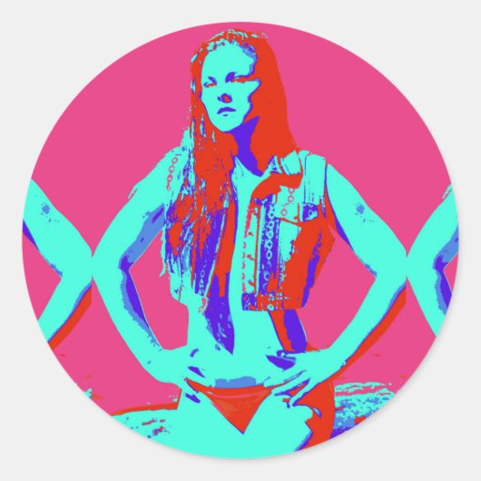 redhead bikini girl sticker (Voorkant)