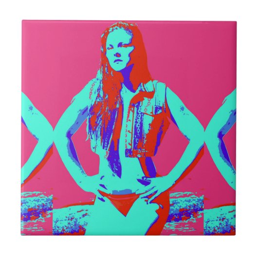 redhead bikini - tegel tegeltje (Voorkant)