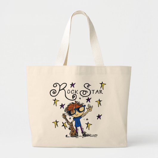 Redhead Boy Rock Star Grote Tote Bag (Voorkant)