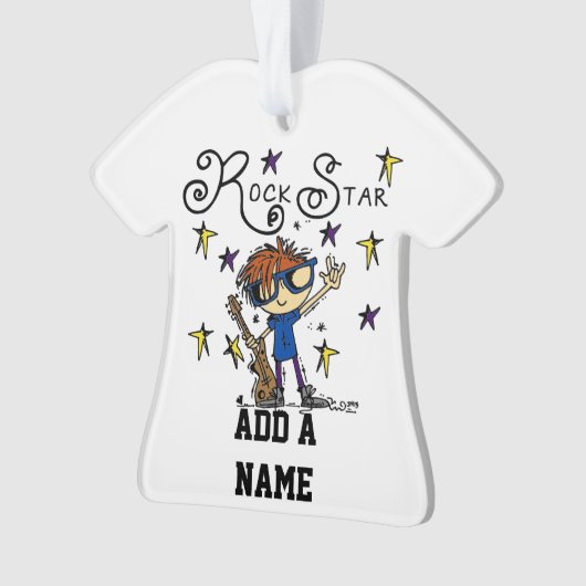 Redhead Boy Rock Star Ornament (voorkant)