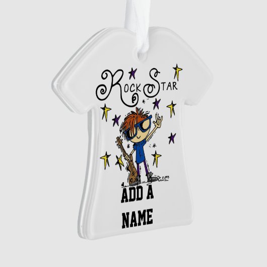 Redhead Boy Rock Star Ornament (voorkant)