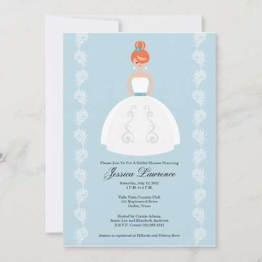  Redhead Bridal Shower Invitations Kaart (Voorkant)