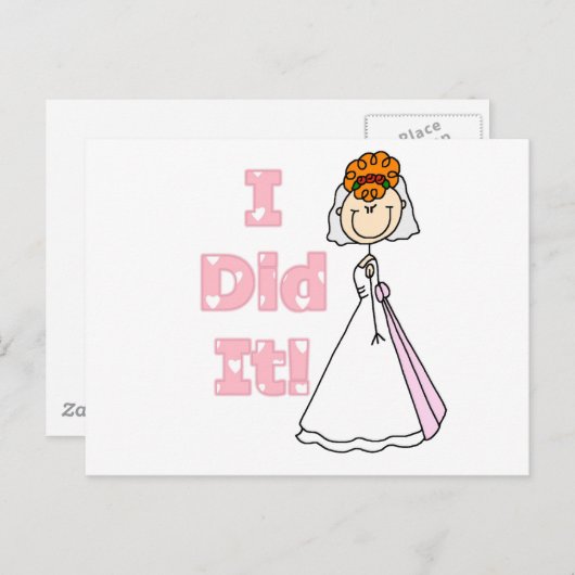 Redhead Bride, ik heb het gedaan Briefkaart (Voorkant / Achterkant)