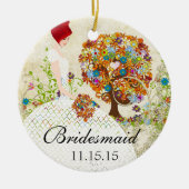 Redhead Bridesmaid Gifts Flower Tree Keramisch Ornament (Voorkant)