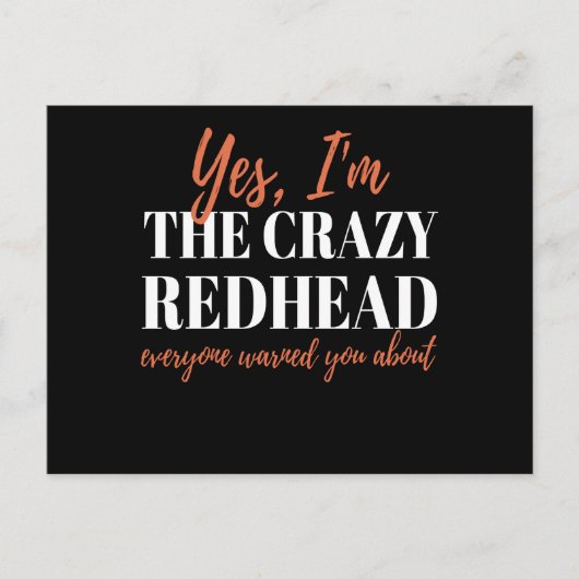 Redhead Crazy Redhead Mc1r Red Hair Briefkaart (Voorkant)