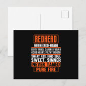 Redhead Definition Cute Red Hair Girls Vrouwen Briefkaart (Voorkant / Achterkant)