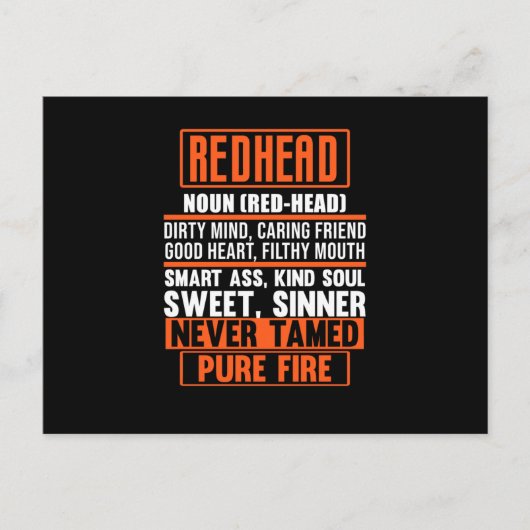 Redhead Definition Cute Red Hair Girls Vrouwen Briefkaart (Voorkant)