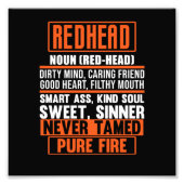 Redhead Definition Cute Red Hair Girls Vrouwen Foto Afdruk (Voorkant)