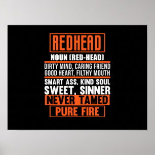 Redhead Definition Cute Red Hair Girls Vrouwen Poster