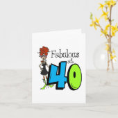 Redhead Fabulous om 40 uur 's avonds Kaart (Gele Bloem)