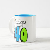 Redhead Fabulous om 40 uur 's avonds Tweekleurige Koffiemok (Voorkant links)