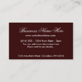 Redhead - Fantasy/Beauty-Visitekaartjes Visitekaartje (Achterkant)