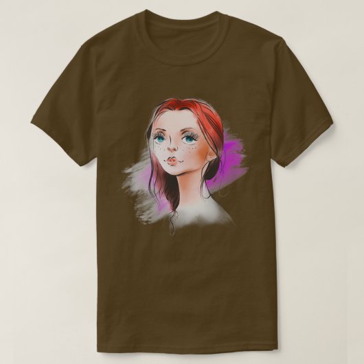 Redhead girl 19 t-shirt (Design voorkant)