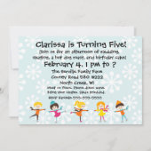 Redhead Girl Birthday Skating Party Invitation Kaart (Achterkant)