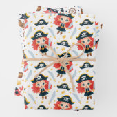 Redhead Girl Pirate Pack Wrapping Paper (In situ)