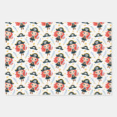 Redhead Girl Pirate Pack Wrapping Paper (Voorkant)
