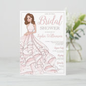 Redhead Glitter Glam Bride Vrijgezellenfeest Kaart (Staand voorkant)