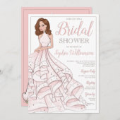 Redhead Glitter Glam Bride Vrijgezellenfeest Kaart (Voorkant / Achterkant)