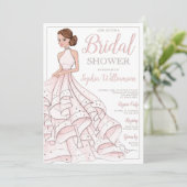 Redhead Glitter Glam Bride Vrijgezellenfeest Kaart (Staand voorkant)