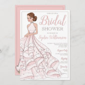 Redhead Glitter Glam Bride Vrijgezellenfeest Kaart (Voorkant / Achterkant)