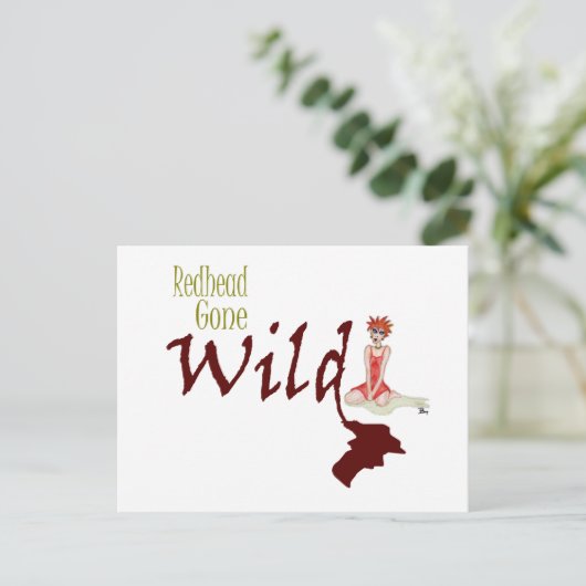 Redhead Gone Wild Briefkaart (Staand voorkant)