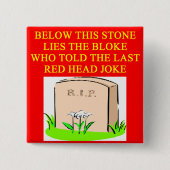 REDHEAD-grap Vierkante Button 5,1 Cm (Voorkant)