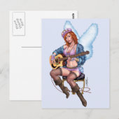 Redhead Guitar die Angel door Al Rio speelt Briefkaart (Voorkant / Achterkant)