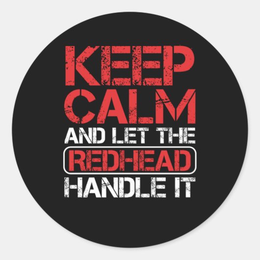 Redhead Handvat rode haarroodroodkoppen Ginger Gif Ronde Sticker (Voorkant)