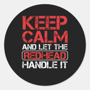 Redhead Handvat rode haarroodroodkoppen Ginger Gif Ronde Sticker