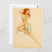 Redhead Hawaiian Costume omhoog Briefkaart (Voorkant / Achterkant)