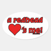 Redhead houdt van me ovale sticker (Voorkant)