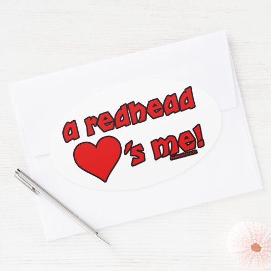 Redhead houdt van me ovale sticker (Envelop)