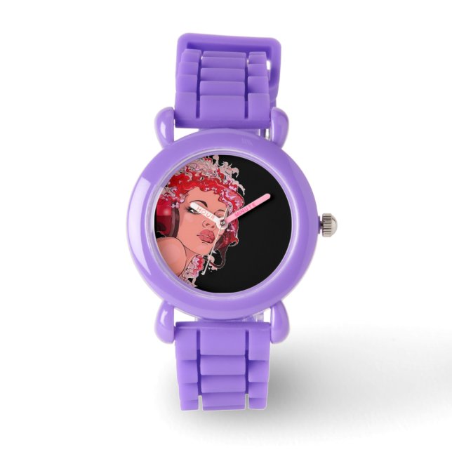 Redhead in Hoofdtelefoon Horloge (Voorkant)
