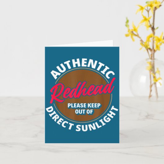 Redhead Keep Out Of Sunlight - Funny Ginger Kaart (Gele Bloem)