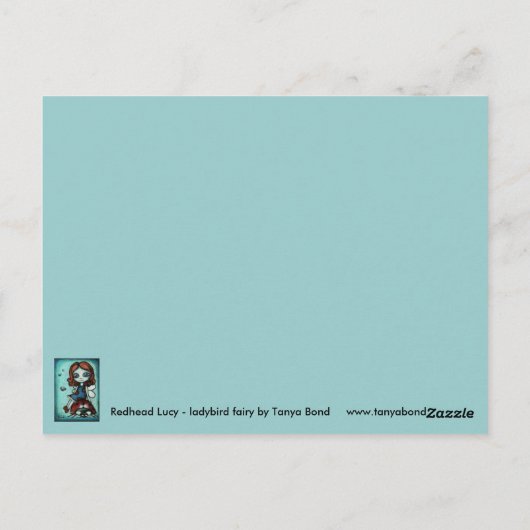 Redhead Lucy briefkaart (Achterkant)